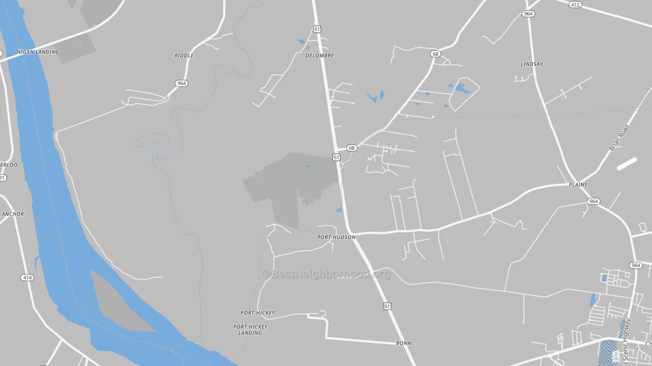 Transit Grade map of Port Hudson, LA