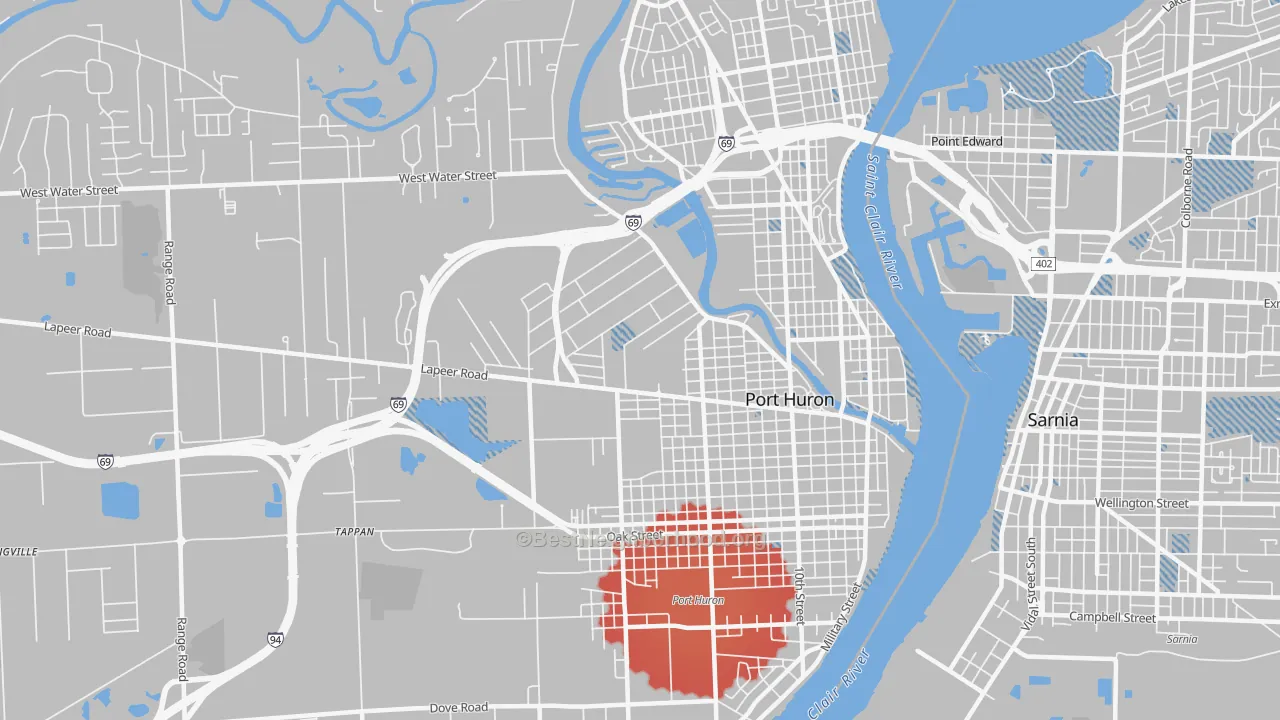 Transit Grade map of Port Huron, MI