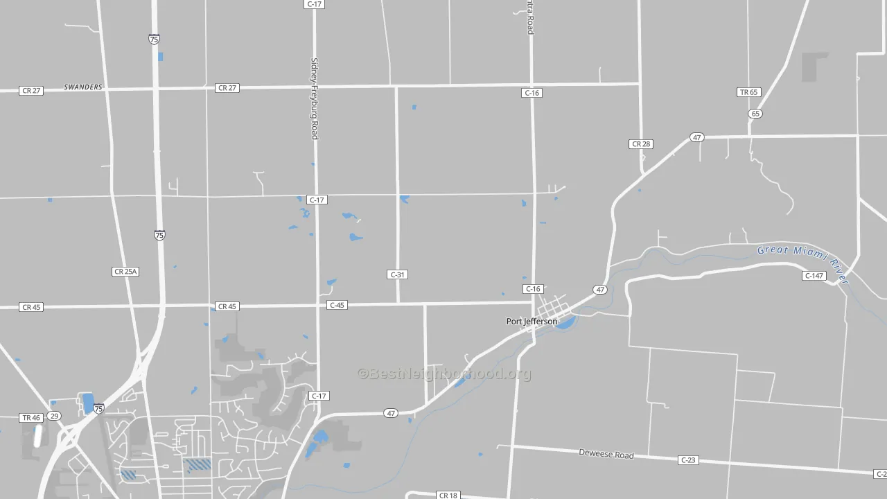 Transit Grade map of Port Jefferson, OH