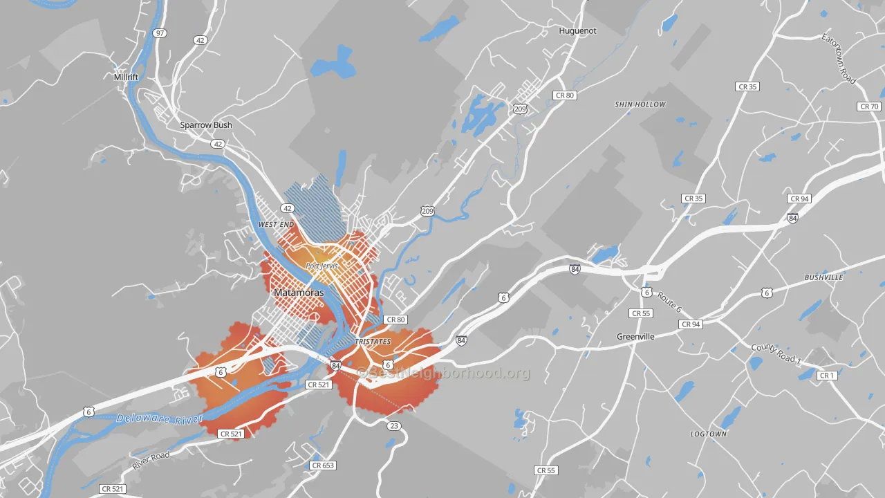 Transit Grade map of Port Jervis, NY