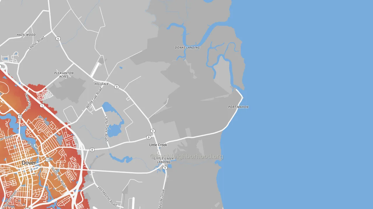 Transit Grade map of Port Mahon, DE