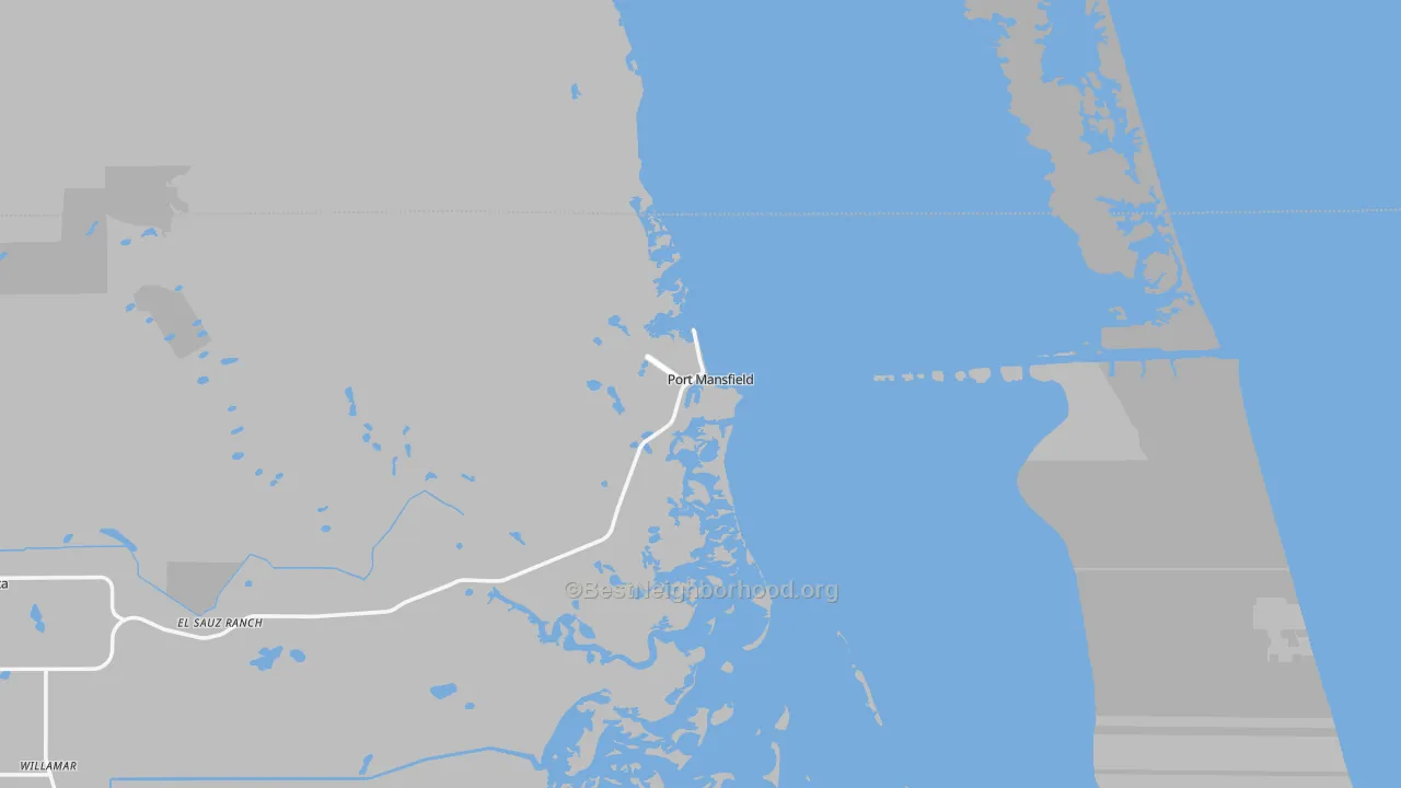 Transit Grade map of Port Mansfield, TX