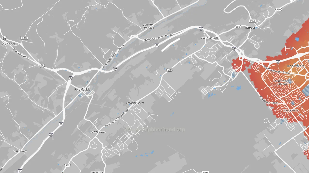 Transit Grade map of Port Matilda, PA
