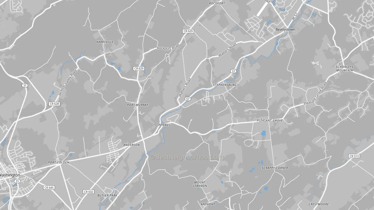 Transit Grade map of Port Murray, NJ