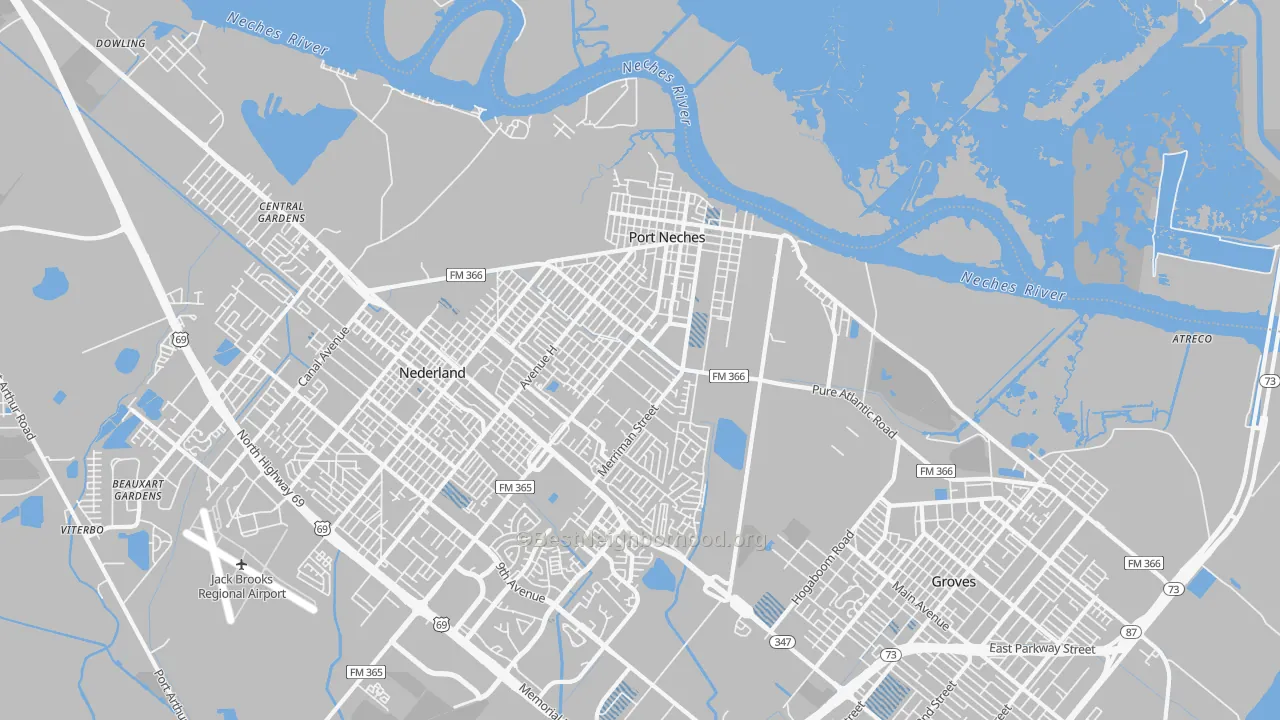 Transit Grade map of Port Neches, TX