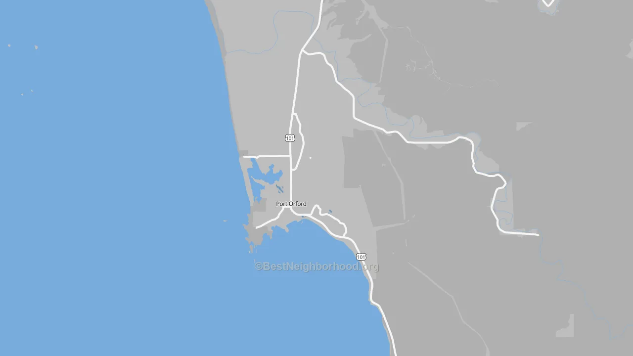 Transit Grade map of Port Orford, OR