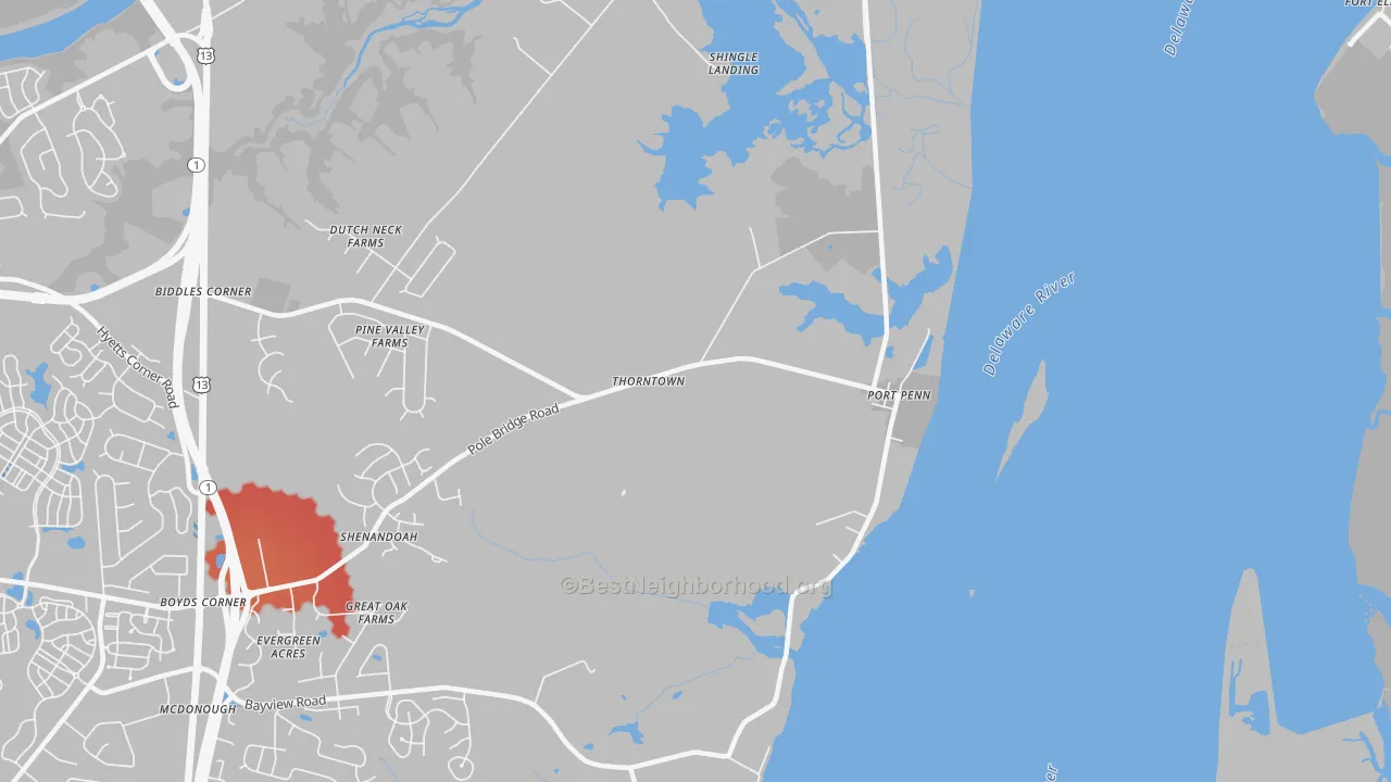 Transit Grade map of Port Penn, DE