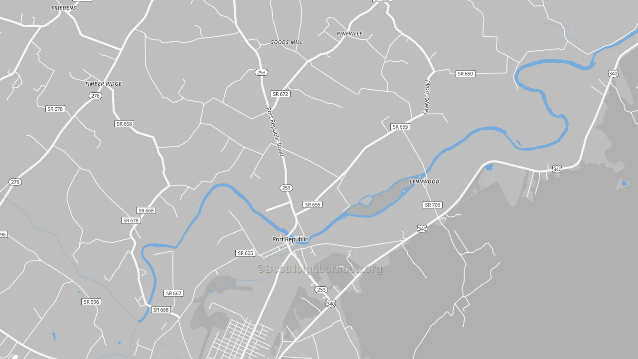 Transit Grade map of Port Republic, VA