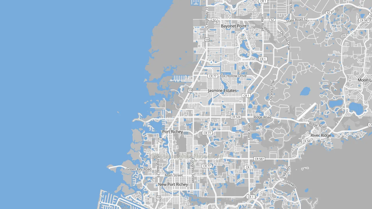 Transit Grade map of Port Richey, FL