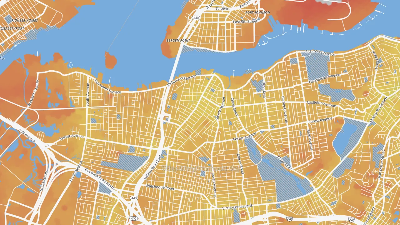 Transit Grade map of Port Richmond, Staten Island, NY