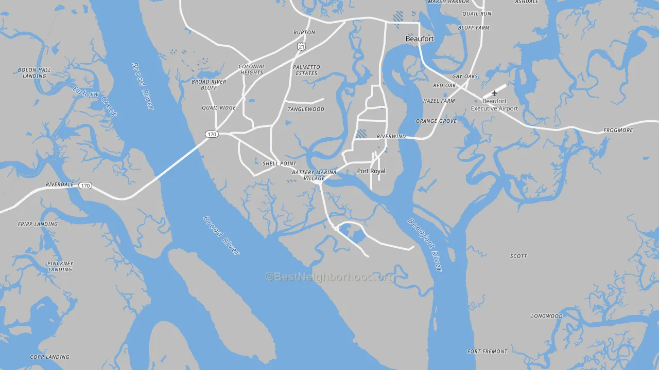 Transit Grade map of Port Royal, SC