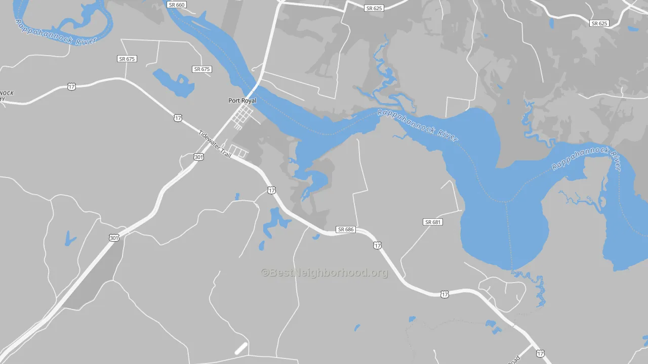 Transit Grade map of Port Royal, VA