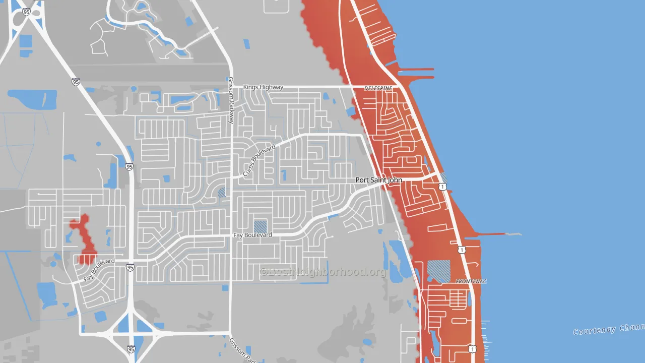 Transit Grade map of Port St. John, FL