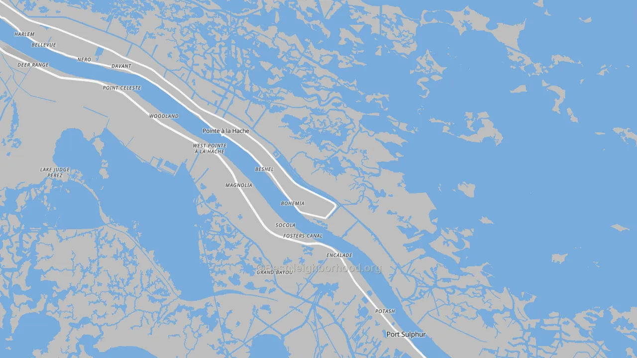 Transit Grade map of Port Sulphur, LA