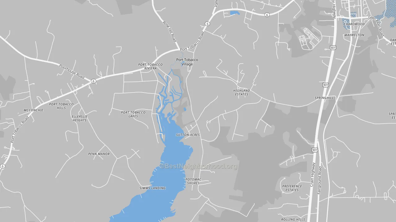 Transit Grade map of Port Tobacco Village, MD