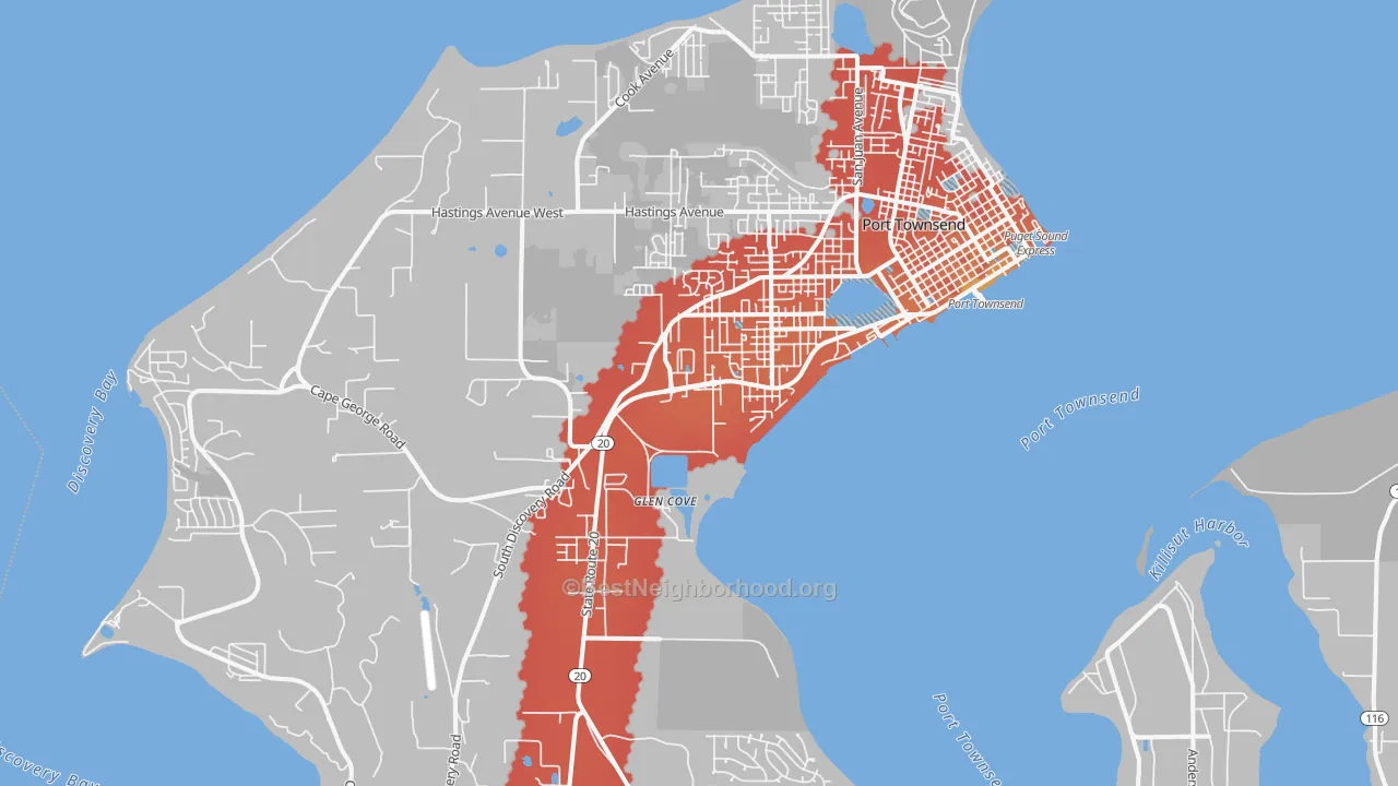 Transit Grade map of Port Townsend, WA