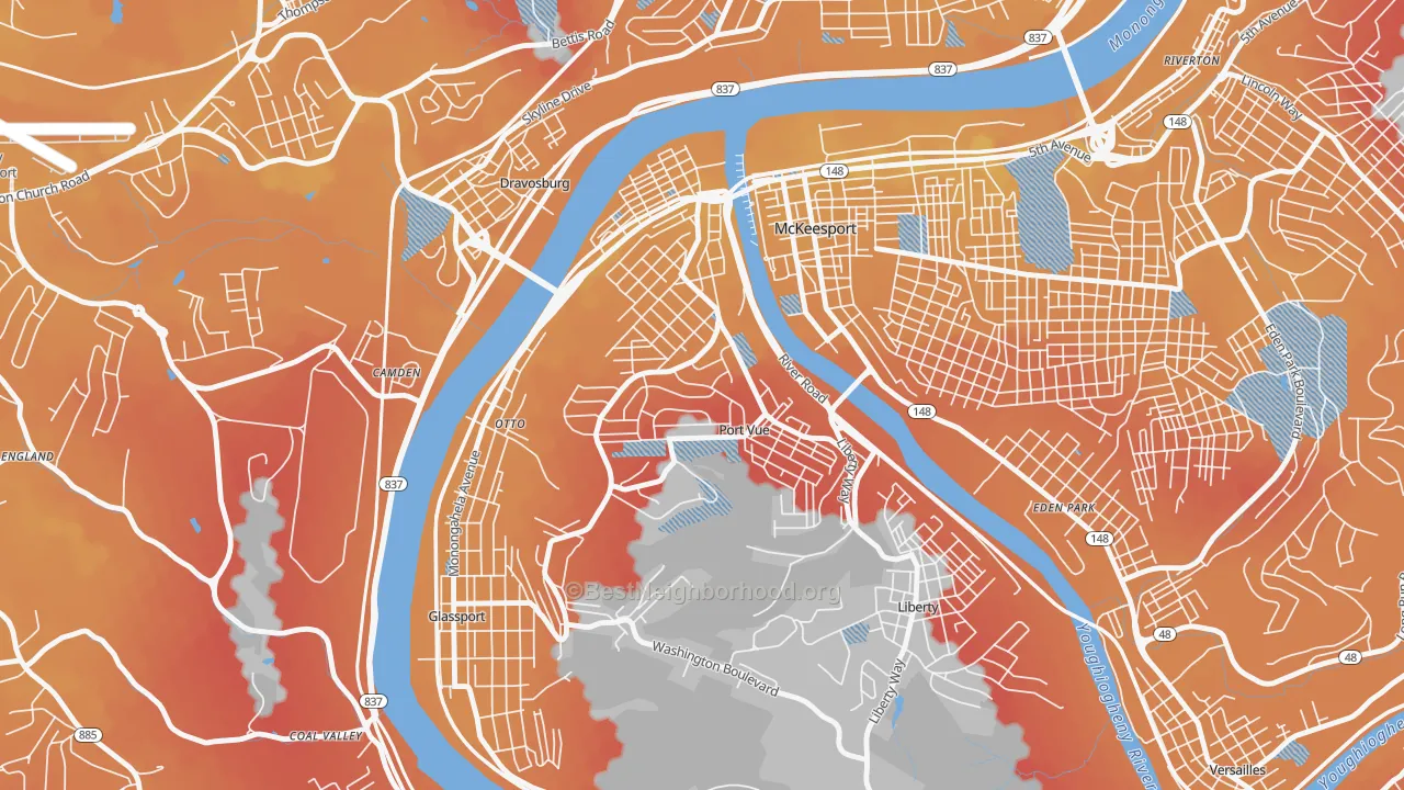 Transit Grade map of Port Vue, PA