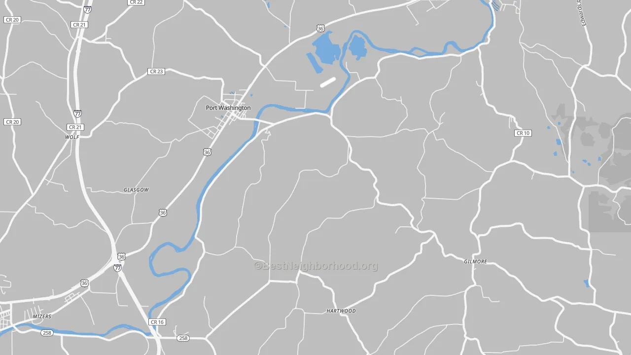 Transit Grade map of Port Washington, OH