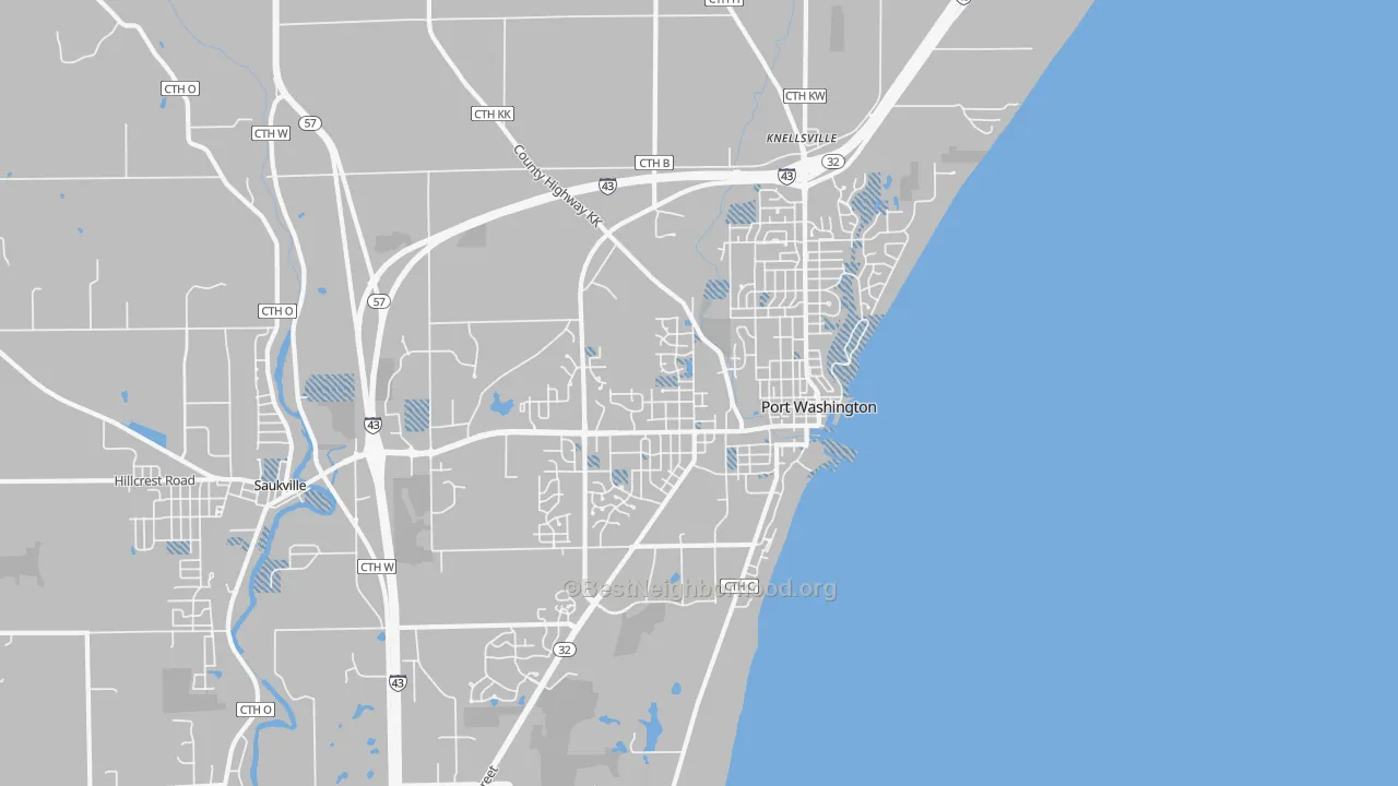 Transit Grade map of Port Washington, WI