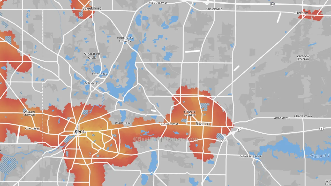 Transit Grade map of Portage County, OH