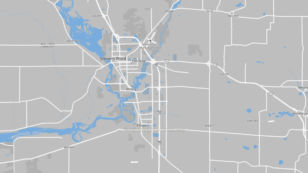 Transit Grade map of Portage County, WI