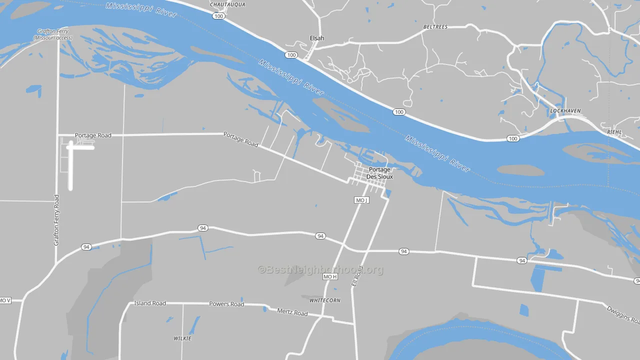 Transit Grade map of Portage Des Sioux, MO