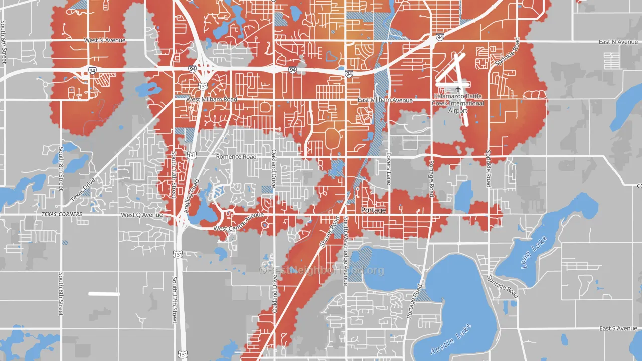 Transit Grade map of Portage, MI