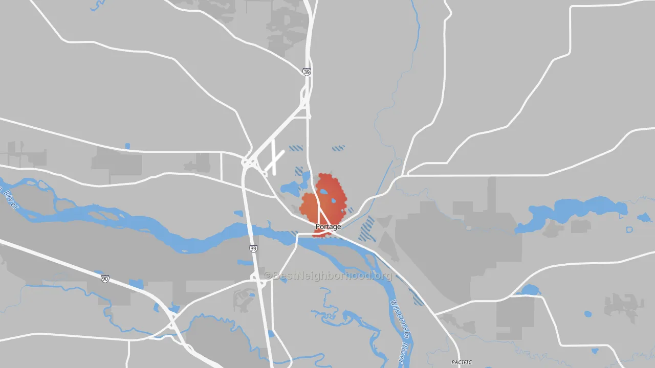 Transit Grade map of Portage, WI