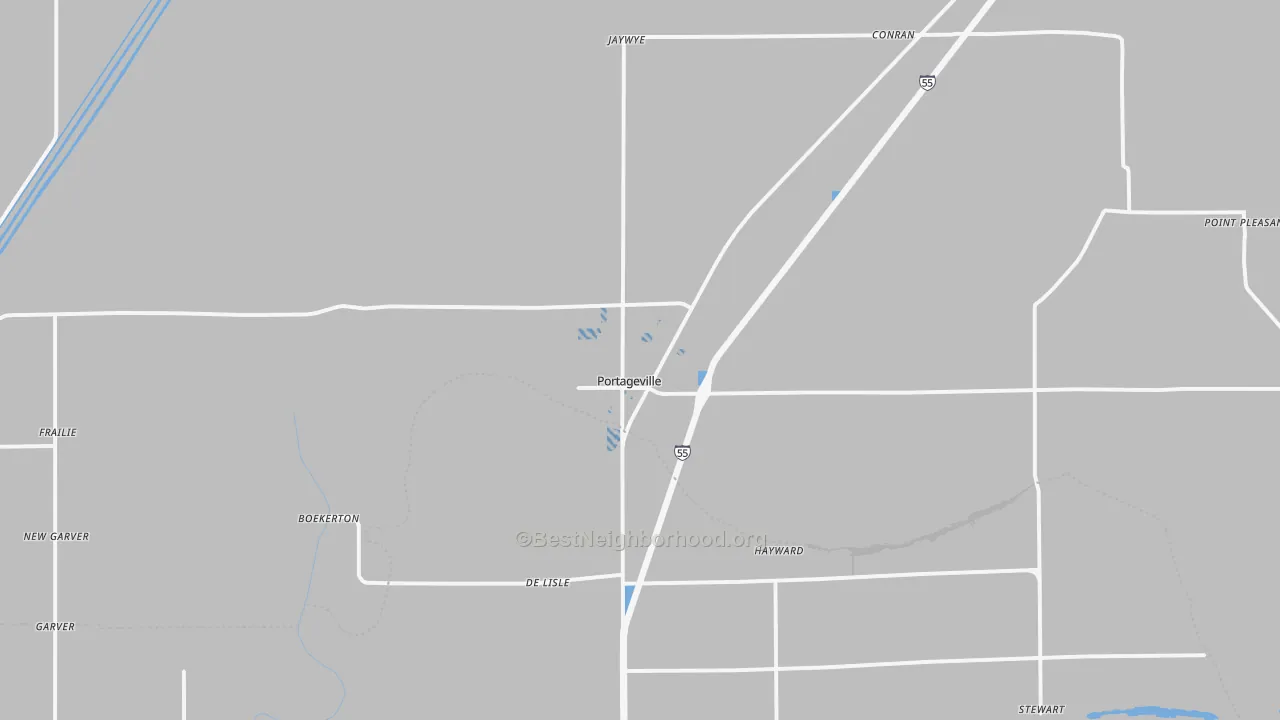 Transit Grade map of Portageville, MO