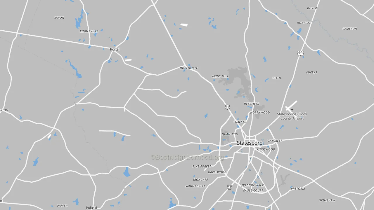 Transit Grade map of Portal, GA