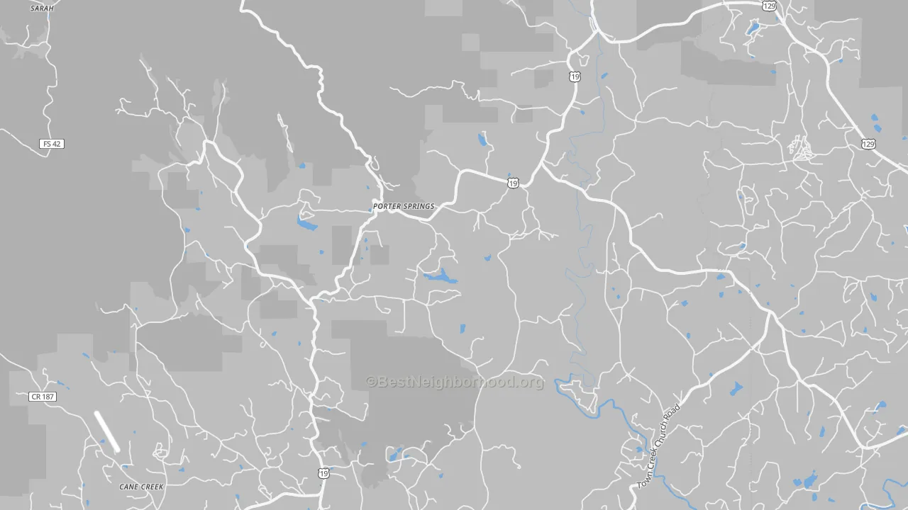 Transit Grade map of Porter Springs, GA