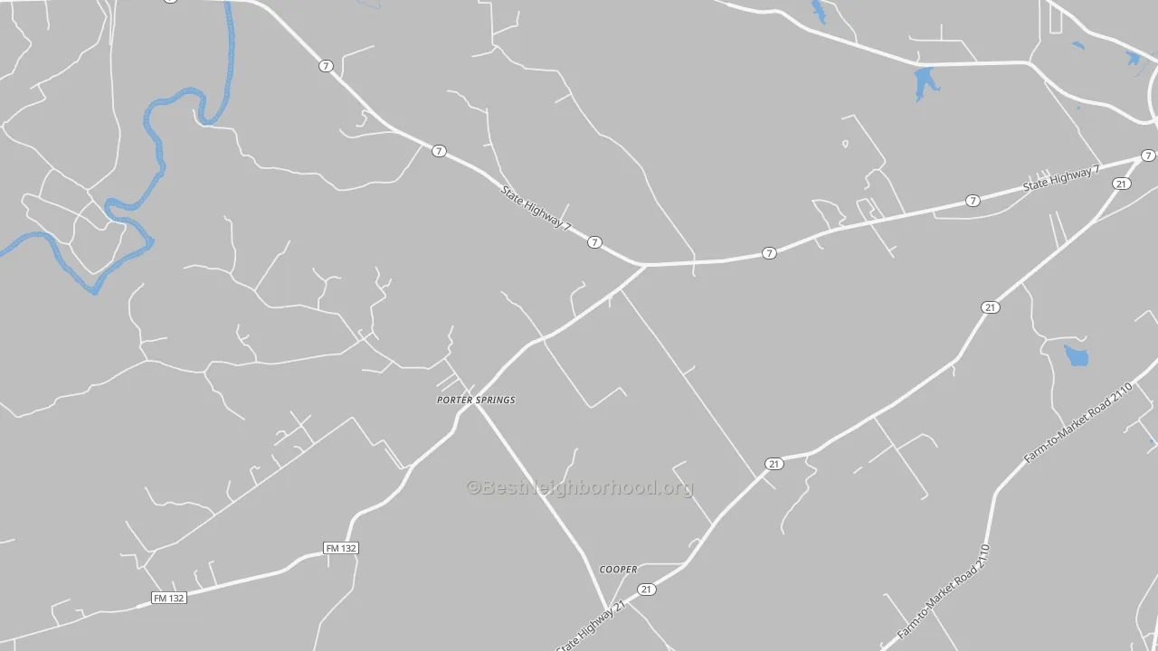 Transit Grade map of Porter Springs, TX