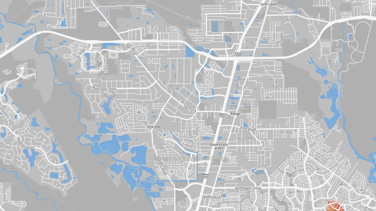 Transit Grade map of Porter, TX