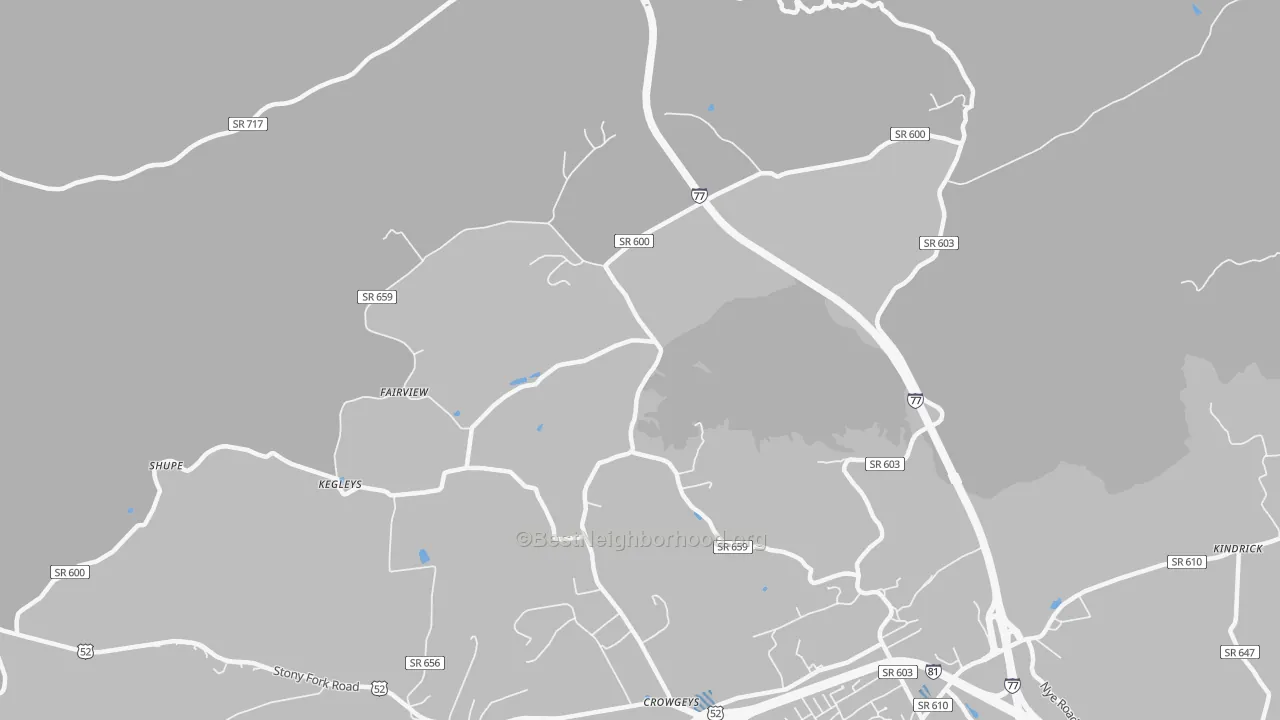 Transit Grade map of Porters Crossroads, VA