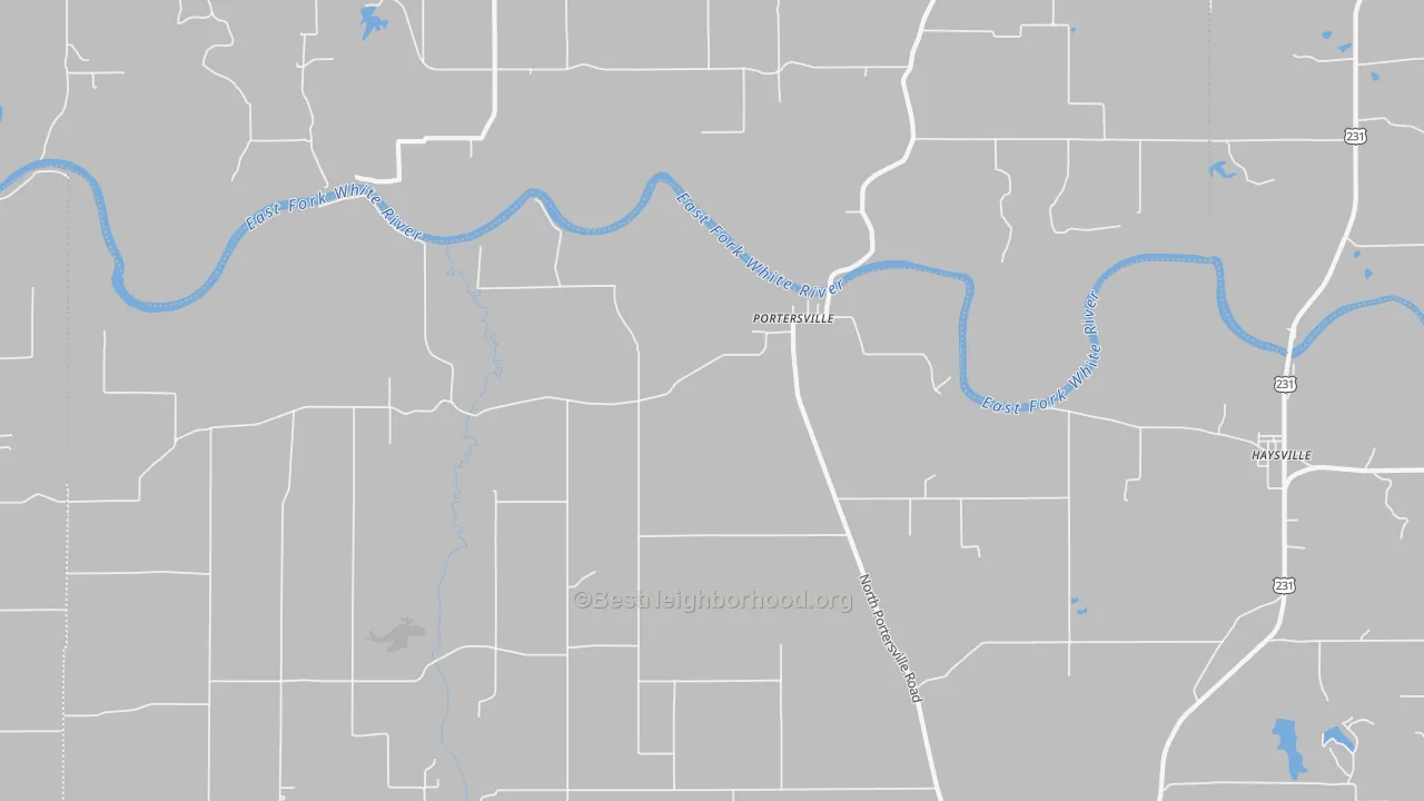 Transit Grade map of Portersville, IN