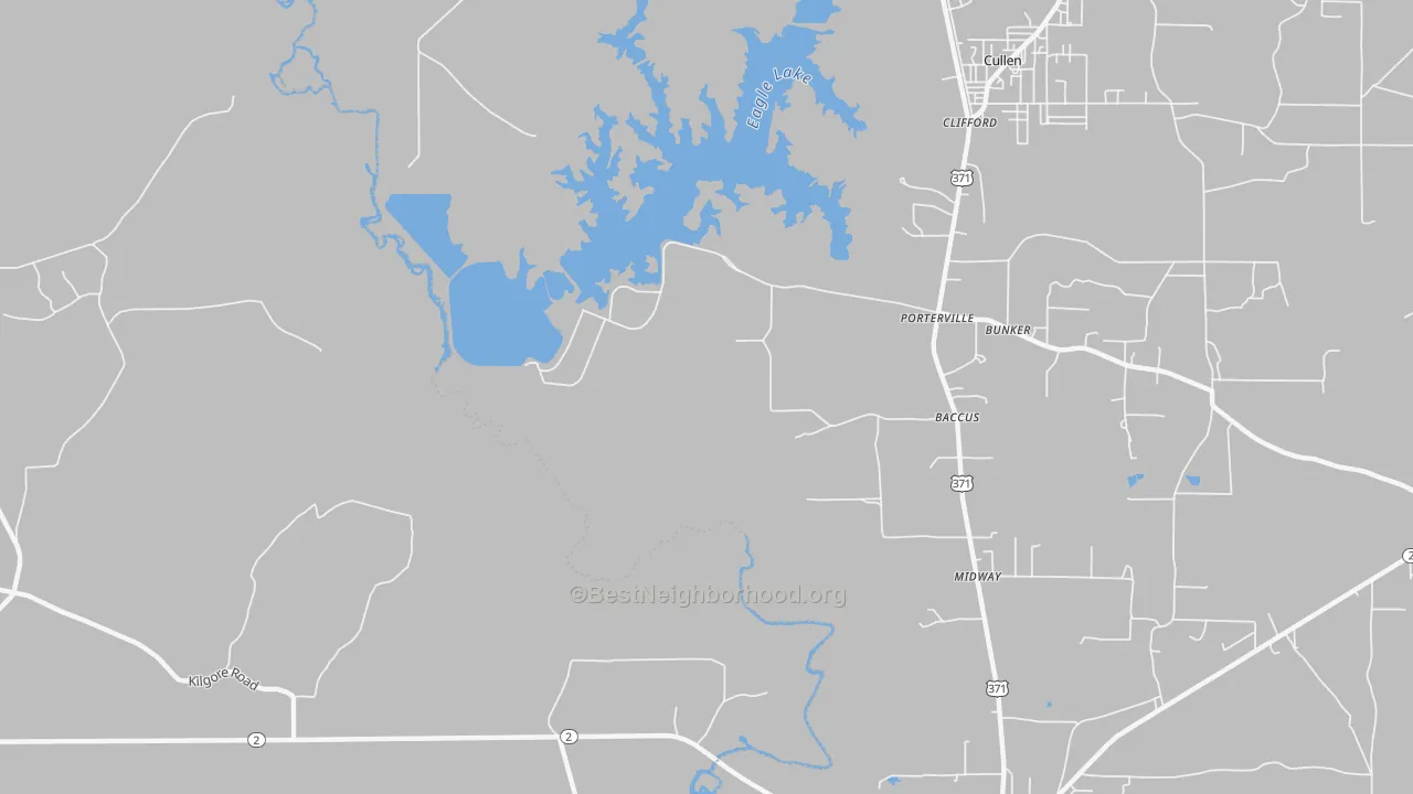 Transit Grade map of Porterville, LA