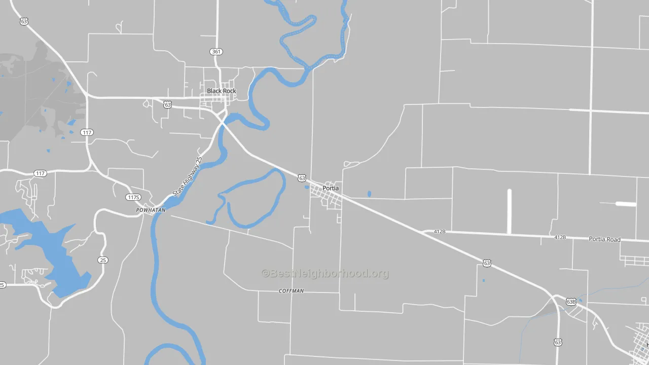 Transit Grade map of Portia, AR