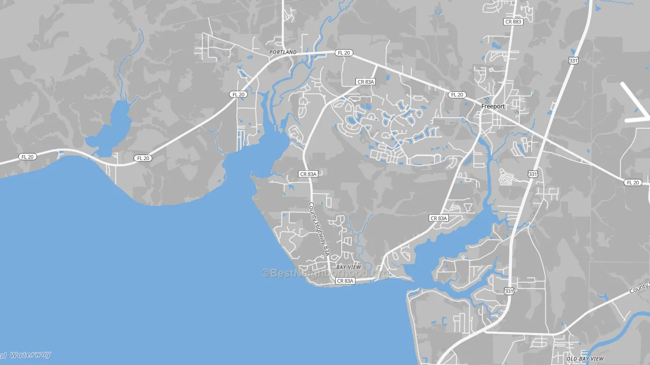 Transit Grade map of Portland, FL