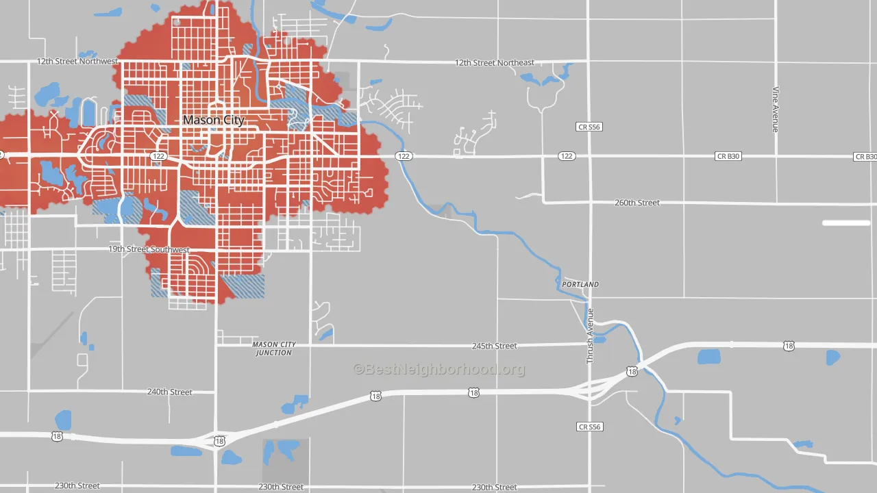 Transit Grade map of Portland, IA