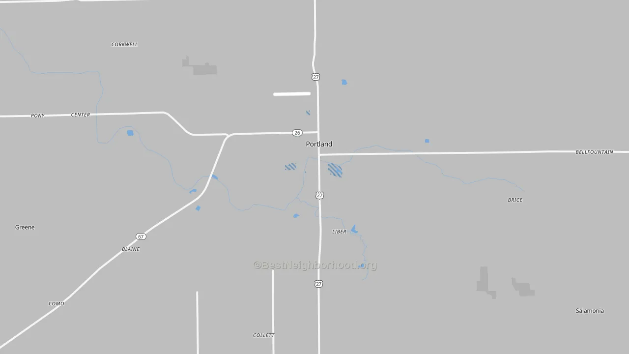 Transit Grade map of Portland, IN