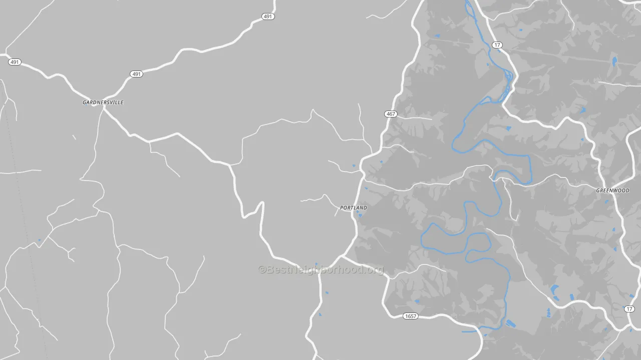 Transit Grade map of Portland, KY