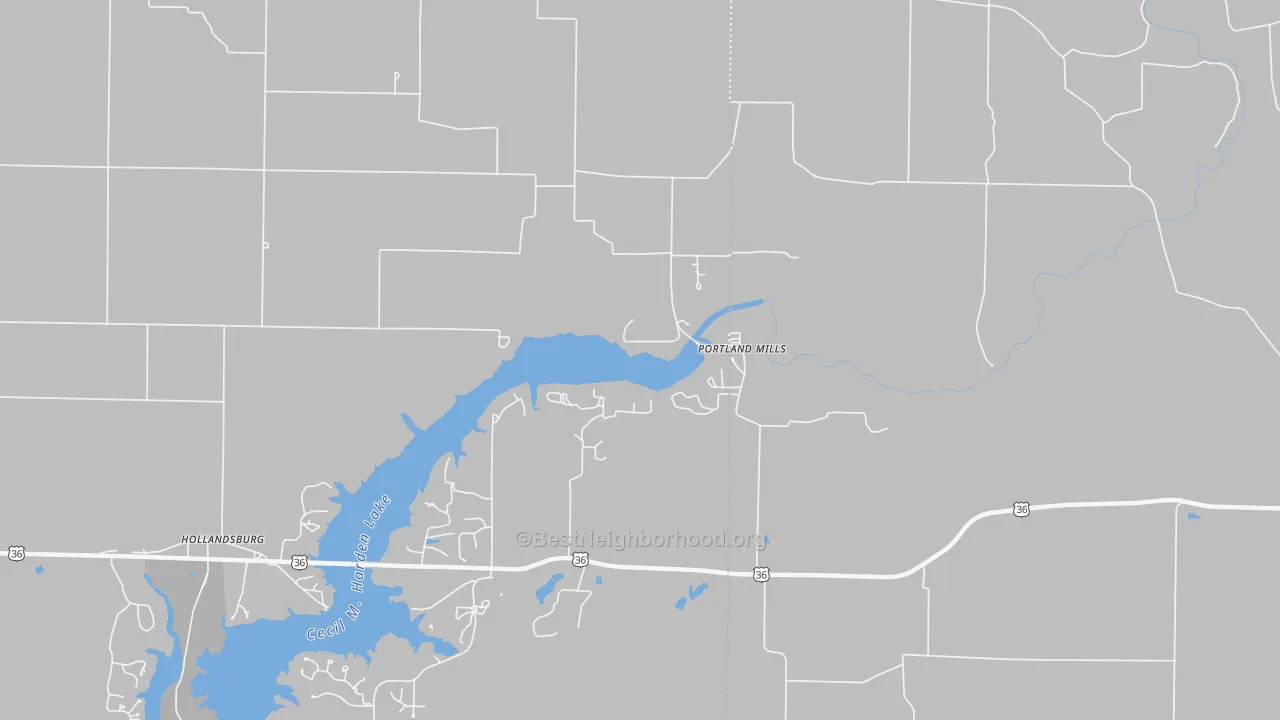 Transit Grade map of Portland Mills, IN