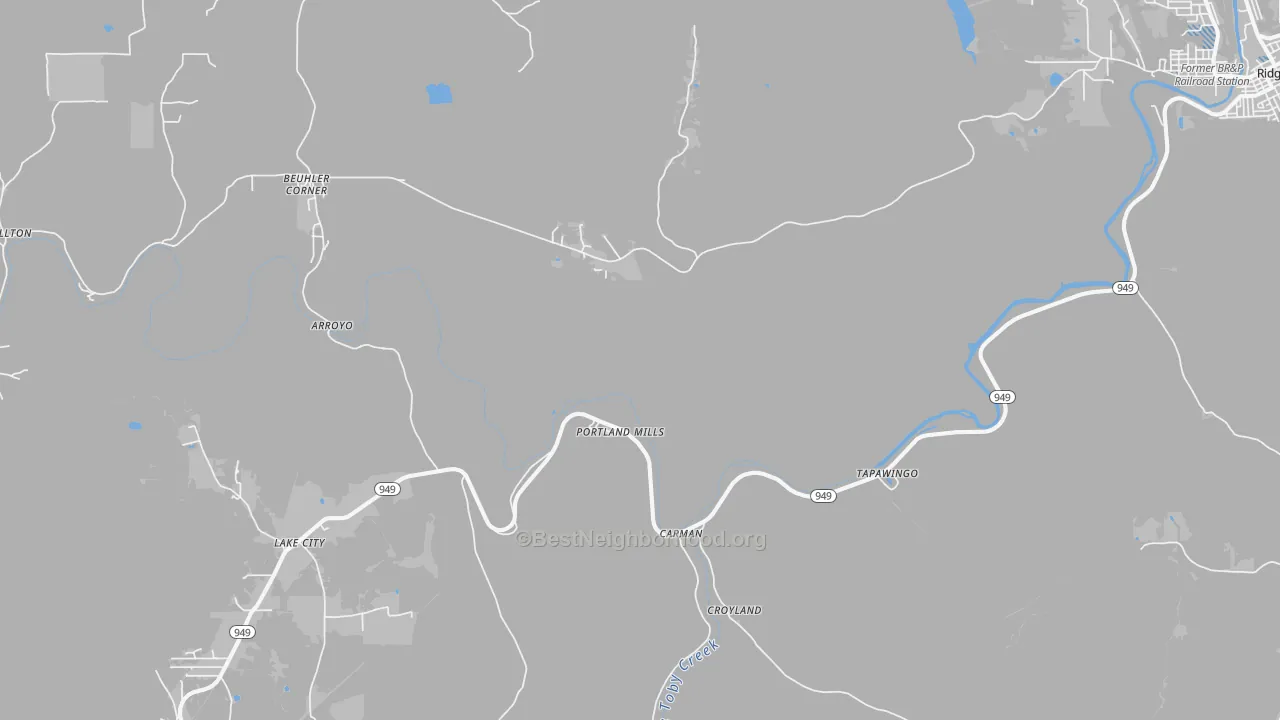 Transit Grade map of Portland Mills, PA