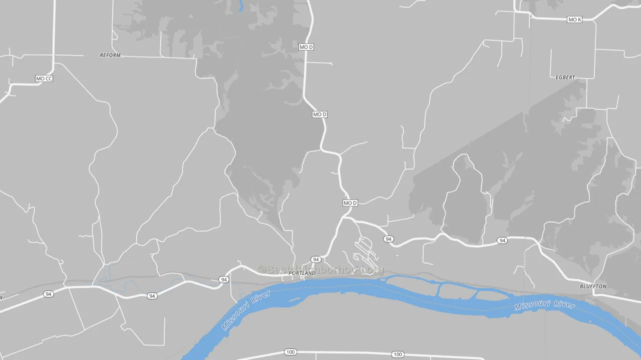 Transit Grade map of Portland, MO