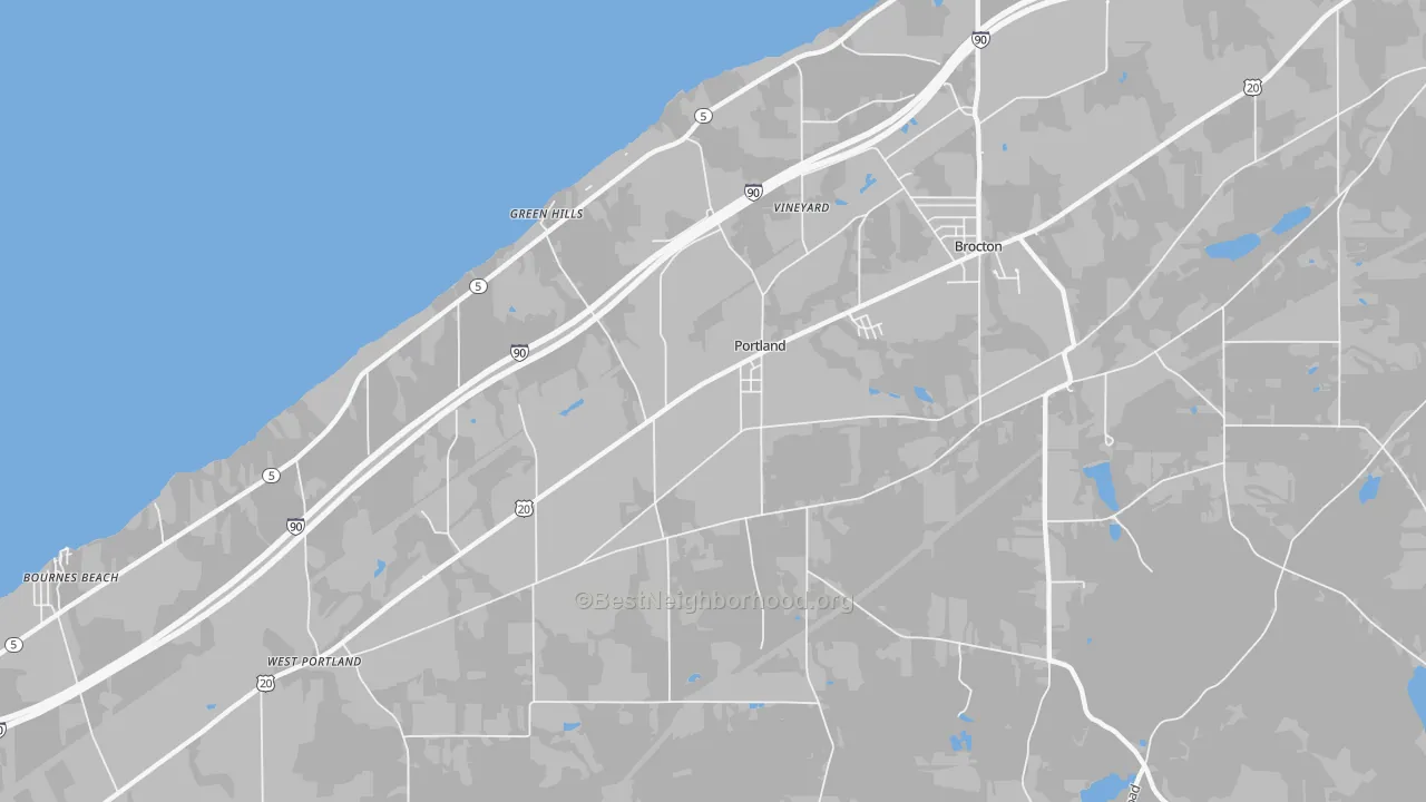 Transit Grade map of Portland, NY