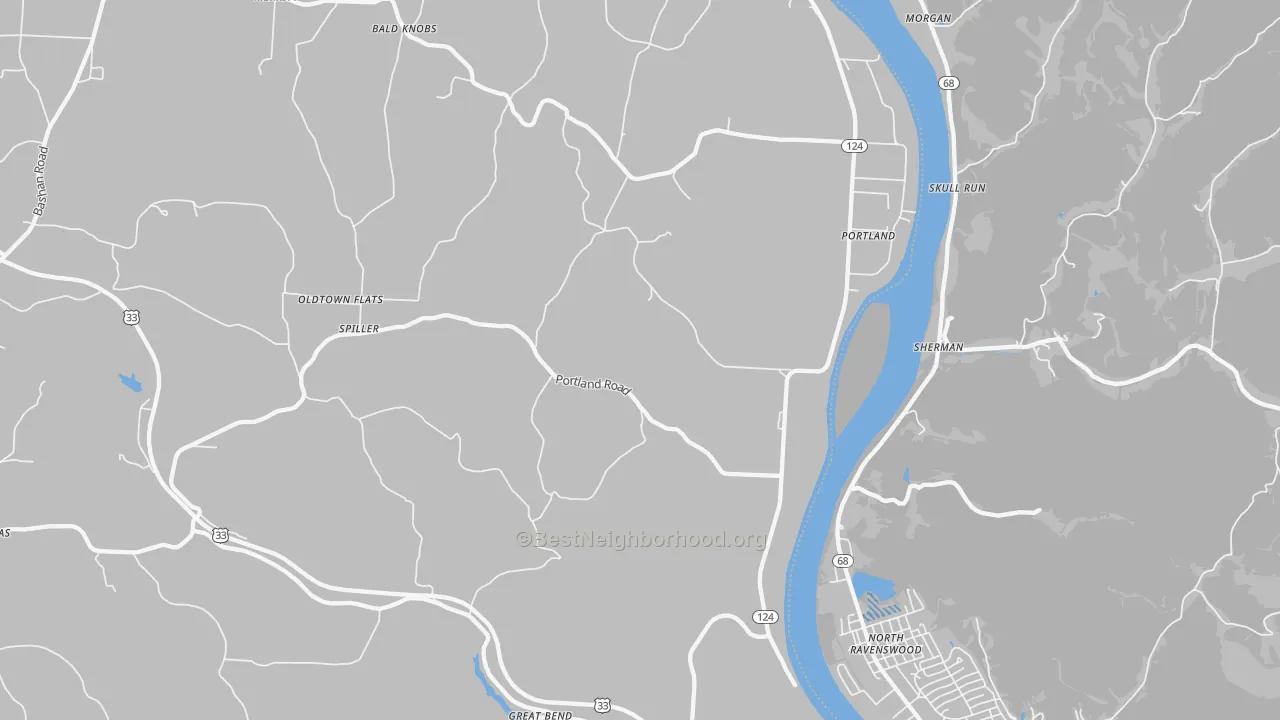 Transit Grade map of Portland, OH