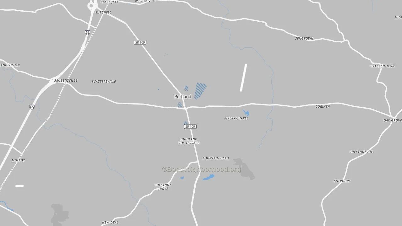 Transit Grade map of Portland, TN