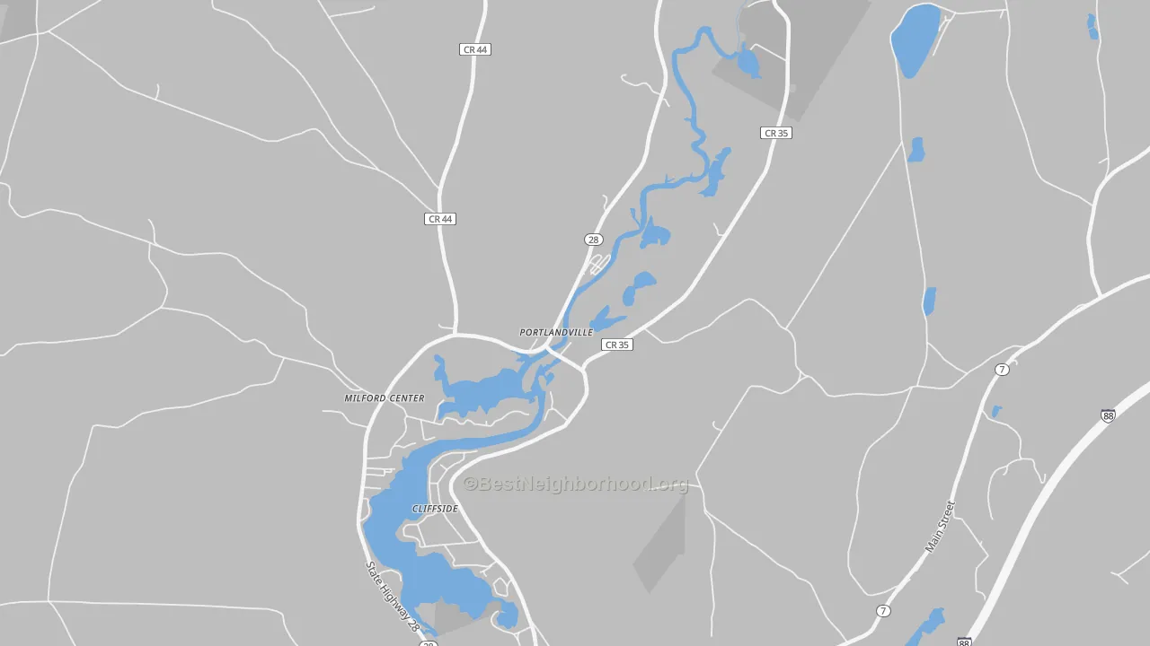 Transit Grade map of Portlandville, NY