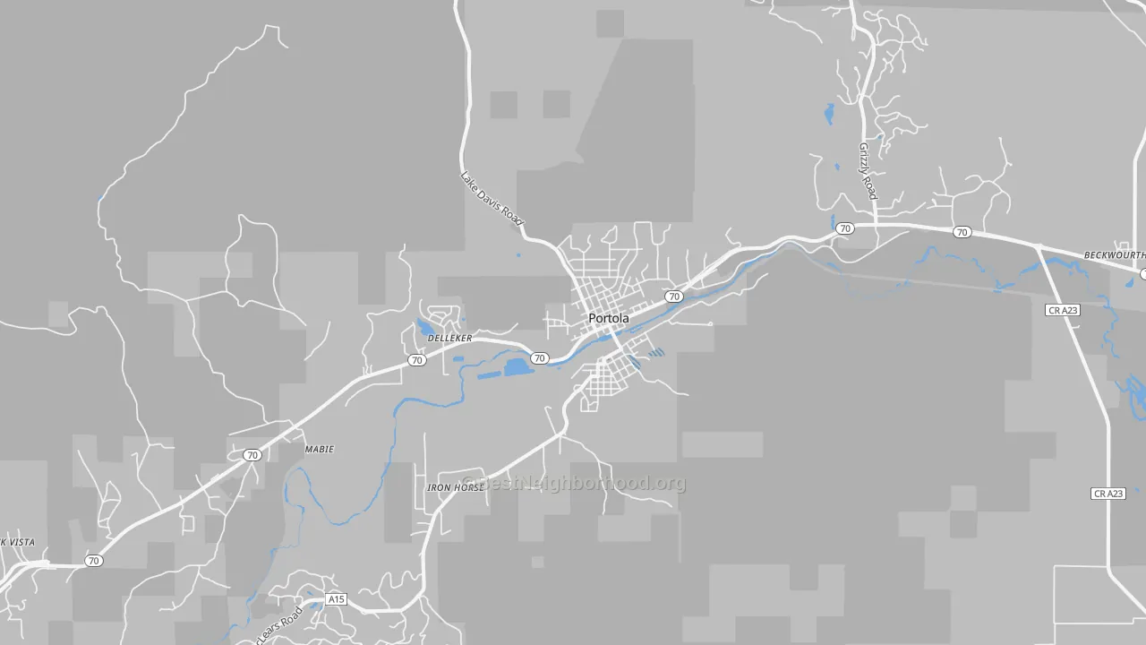 Transit Grade map of Portola, CA