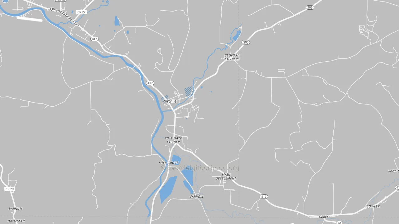 Transit Grade map of Portville, NY